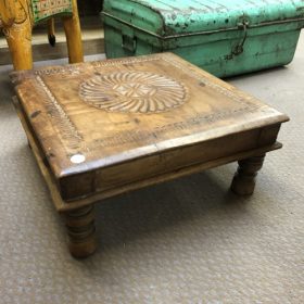 k82 7070c b indian furniture carved low bajot tables old