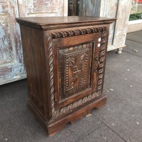 k82 7072 indian furniture small teak door cabinet left