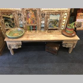 k82 7095 indian furniture carved fronted bench front