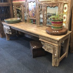 k82 7095 indian furniture carved fronted bench main