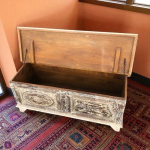 k82 7112 indian furniture unusual panelled trunk open