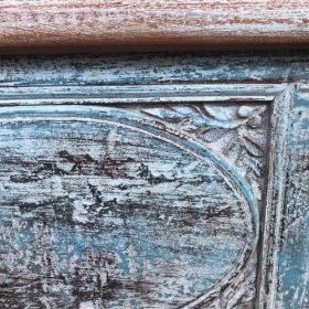 k82 7115 indian furniture blue storage trunk close