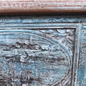 k82 7115 indian furniture blue storage trunk close