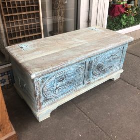 k82 7115 indian furniture blue storage trunk left