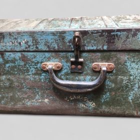 k82 7161 a indian furniture vintage 'steamer' trunks close