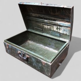 k82 7161 a indian furniture vintage 'steamer' trunks open