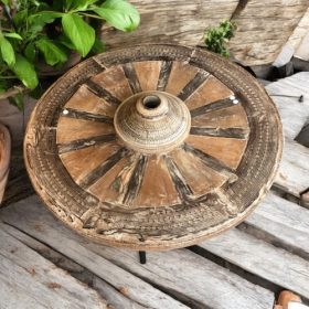 k82 7165 indian furniture vintage cart wheel table top