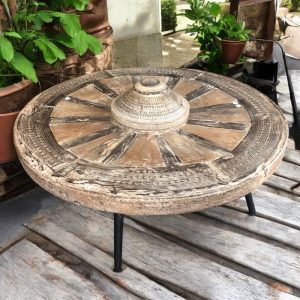 k82 7165 indian furniture vintage cart wheel table main