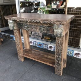 k82 7405 indian furniture console table with shelf left