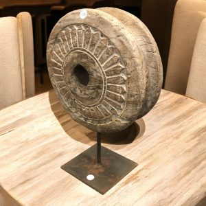 k82 7179 b indian accessory gift teak wooden wheel pulleys main