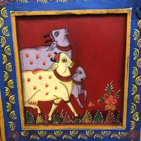 k82 7223 indian furniture hand painted cabinet cows