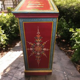 k82 7229 indian furniture red hand painted sideboard side