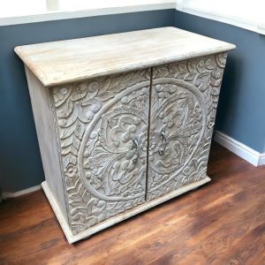 k82 7248 indian furniture hand carved low cabinet main