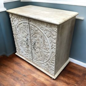 k82 7248 indian furniture hand carved low cabinet right