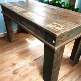 k82 7415 indian furniture small reclaimed wood table back