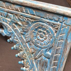 k82 8257 indian furniture carved small blue mirror details