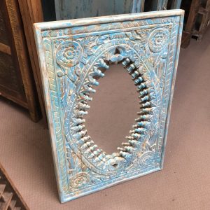 k82 8257 indian furniture carved small blue mirror main