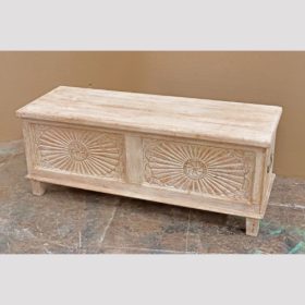 k83 7207 indian furniture carved panelled trunk factory