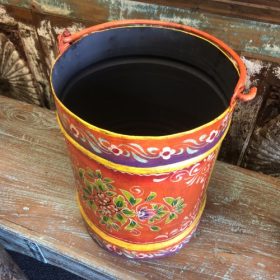 kh28 130 indian accessory gift hand painted bins orange above