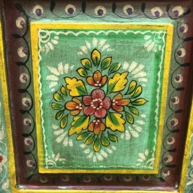 kh28 140 green left indian furniture painted bedside tables floral