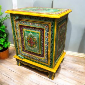 kh28 140 green right indian furniture painted bedside tables main