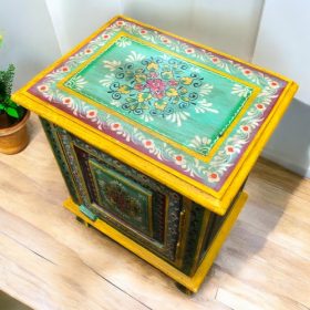 kh28 140 green right indian furniture painted bedside tables top
