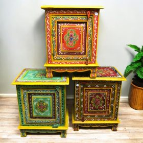 kh28 140 indian furniture painted bedside tables main