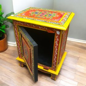 kh28 140 orange left indian furniture painted bedside tables main