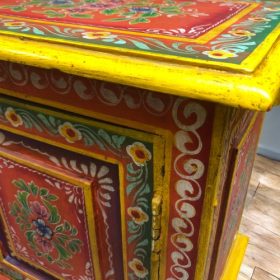 kh28 140 orange right indian furniture painted bedside tables corner