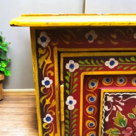 kh28 140 red left indian furniture painted bedside tables corner