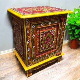 kh28 140 red left indian furniture painted bedside tables main