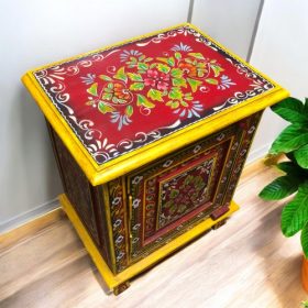 kh28 140 red left indian furniture painted bedside tables top