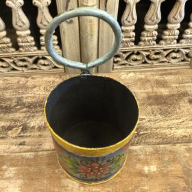 kh28 146 indian accessory gift small colourful iron pots blue container