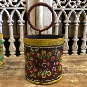 kh28 146 indian accessory gift small colourful iron pots red main