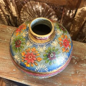 kh28 170 indian furniture hand painted water pots blue top
