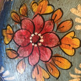 kh28 170 indian furniture hand painted water pots blue close