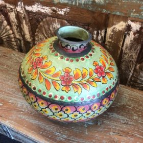 kh28 170 indian furniture hand painted water pots green top