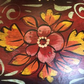 kh28 170 indian furniture hand painted water pots red close