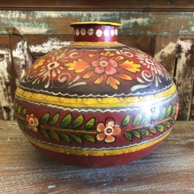 kh28 170 indian furniture hand painted water pots red front