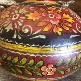 kh28 170 indian furniture hand painted water pots red artwork