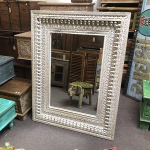 kh28 197 indian furniture whitewashed spindle mirror main