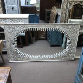 kh28 198 indian furniture 'oval' mango wood mirror vertical