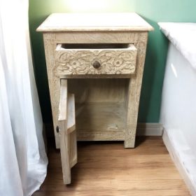 kh28 211 indian furniture one drawer bedside cabinet left open