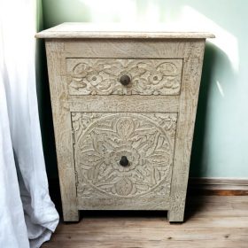 kh28 211 indian furniture one drawer bedside cabinet left main