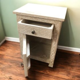 kh28 212 indian furniture one drawer bedside cabinet left open