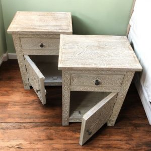 kh28 212 indian furniture one drawer bedside cabinet pair