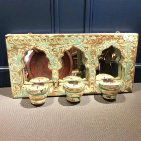 kh28 218 indian accessory gift stunning triple mirrors turquoise front