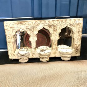 kh28 218 indian accessory gift stunning triple mirrors white front