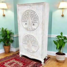 kh28 221 indian furniture 'tree of life' cabinet right