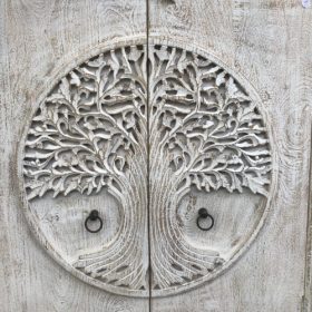 kh28 221 indian furniture 'tree of life' cabinet carved